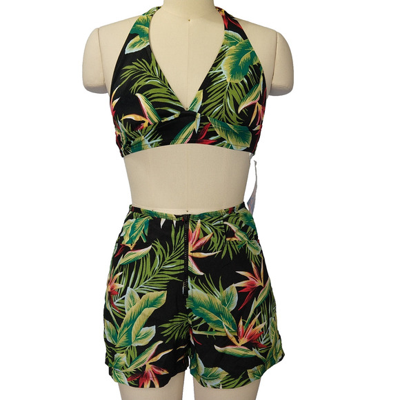 Vintage 90s Catalina Bikini Two Piece Swimsuit Size S NWT Tropical Hawaiian - Picture 3 of 11